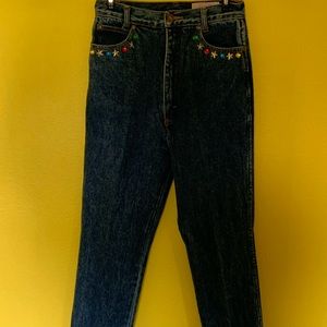 High Waisted Dark Blue Mom Jeans! (With Gems!)🥳